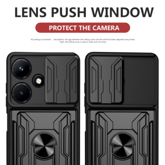 Odolné puzdro na Infinix Hot 30i Camshield Ring Armor Card šedé