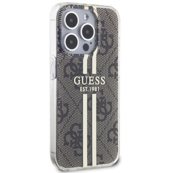 Obal Guess IML 4G Gold Stripe Apple iPhone 15 Pro GUHCP15LH4PSEGW Brown