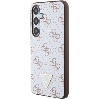 Obal Guess PU Leather 4G Triangle Metal Logo Samsung Galaxy S24+ 5G S926 GUHCS24MPG4GPH White