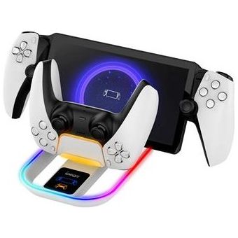 iPega P5P11 Charger Dock s RGB 2v1 pre Playstation Portal Remote Player a PS5 Ovladač White