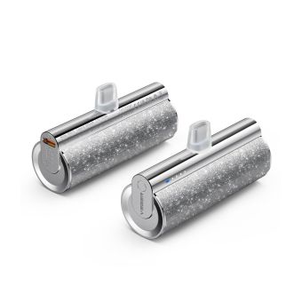 Núdzový Powerbank VEGER PlugOn 5000mAh USB-C PD 20W - strieborný