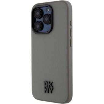 Obal DKNY PU Leather Stack Logo Magsafe Apple iPhone 15 Pro DKHMP15LPSMCSLE Grey