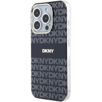 DKNY PC/TPU Repeat Pattern Tonal Stripe Magsafe Apple iPhone 15 Pro DKHMP15LHRHSEK Black