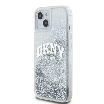DKNY Liquid Glitter Arch Logo Apple iPhone 15 DKHCP15SLBNAET Transparent