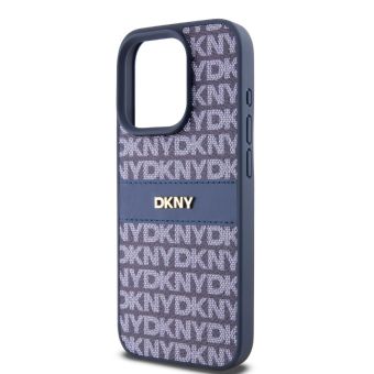DKNY PU Leather Repeat Pattern Tonal Stripe Apple iPhone 14 Pro DKHCP14LPRTHSLB Blue