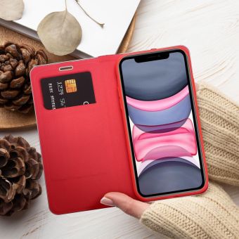 Obal LUNA Book Carbon Samsung Galaxy A35 5G A356 red