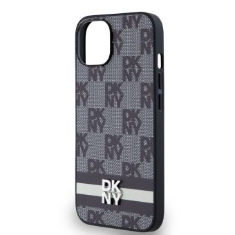 DKNY PU Leather Checkered Pattern and Stripe Apple iPhone 14 DKHCP14SPCPTSSK Black