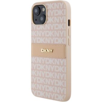 DKNY PU Leather Repeat Pattern Tonal Stripe Apple iPhone 14 DKHCP14SPRTHSLP Pink