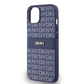 DKNY PU Leather Repeat Pattern Tonal Stripe Apple iPhone 14 DKHCP14SPRTHSLB Blue