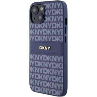 DKNY PU Leather Repeat Pattern Tonal Stripe Apple iPhone 14 DKHCP14SPRTHSLB Blue
