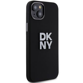 DKNY Liquid Silicone Stack Metal Logo Apple iPhone 15 Plus DKHCP15MSMCBSK Black