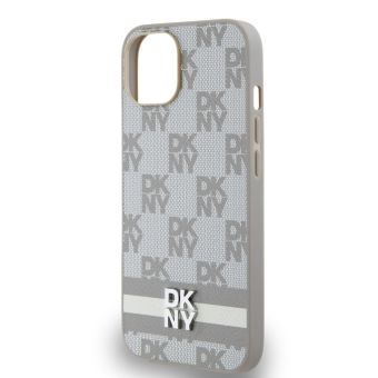 DKNY PU Leather Checkered Pattern and Stripe Apple iPhone 13 DKHCP13MPCPTSSE Beige
