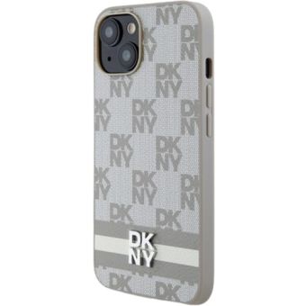DKNY PU Leather Checkered Pattern and Stripe Apple iPhone 13 DKHCP13MPCPTSSE Beige