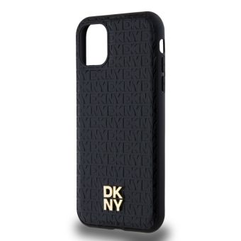 DKNY PU Leather Repeat Pattern Stack Logo Magsafe Apple iPhone 11 DKHMN61PSHRPSK Black