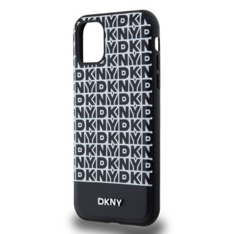 DKNY PU Leather Repeat Pattern Bottom Stripe MagSafe Apple iPhone 11 DKHMN61PSOSPK Black