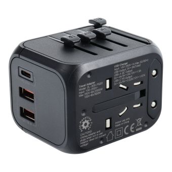 Travel charger/adapter SL-209PQ-2 WHOLE WORLD black