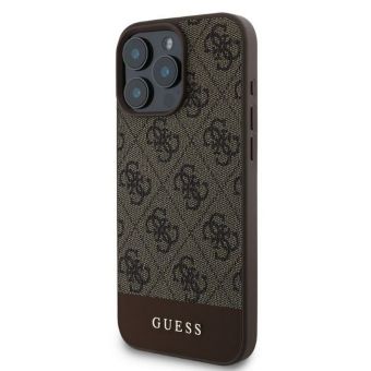 Obal Guess PU 4G Stripe Apple iPhone 16 Pro Max GUHCP16XG4GLBR Brown