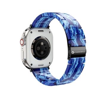 FORCELL F-DESIGN FA04 marble textured resin strap Apple Watch 42/44/45/49mm blue