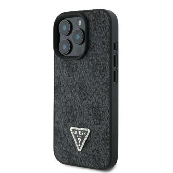 Obal Guess PU 4G Strass Triangle Metal Logo + Crossbody Apple iPhone 16 Pro Max GUHCP16XP4TDSCPK Black