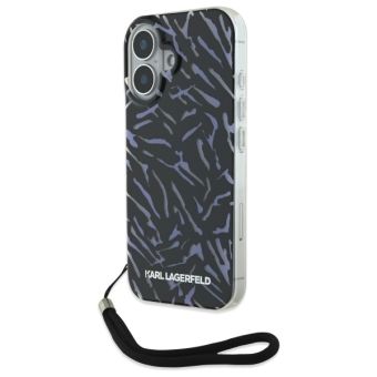Karl Lagerfeld case for iPhone 16 Plus 6,7 KLHCP16MHZBPKCCU Purple Hard Zebra With Cord