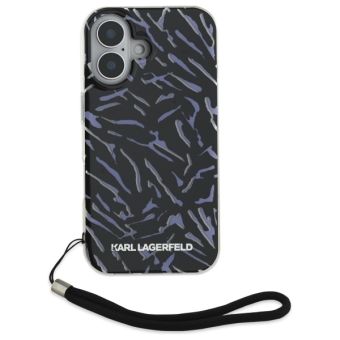Karl Lagerfeld case for iPhone 16 6,1 KLHCP16SHZBPKCCU purple Hard Zebra With Cord