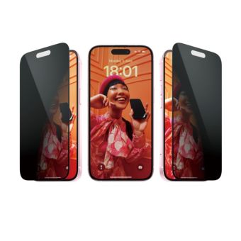 PanzerGlass - Tvrdené sklo UWF Privacy s aplikátorom pre Apple iPhone 15, čierna