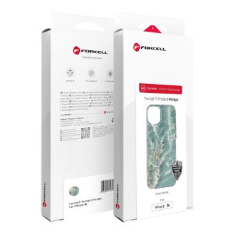 FORCELL F-PROTECT Mirage, Military Drop-Tested case compatible with MagSafe for IPHONE 15 green marble