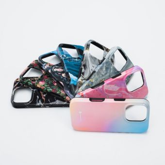 FORCELL F-PROTECT Mirage, Military Drop-Tested case compatible with MagSafe for IPHONE 15 PRO pink marble