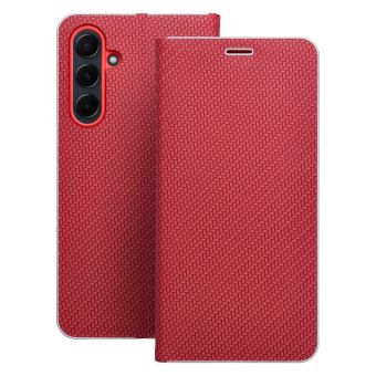 Obal LUNA Book Carbon Xiaomi Redmi Note 14 Pro 5G/14 Pro+ 5G/POCO X7 5G red