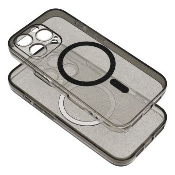 Obal CLEAR MAG COVER GLITTER MagSafe Samsung Galaxy S25 5G S931 čierny