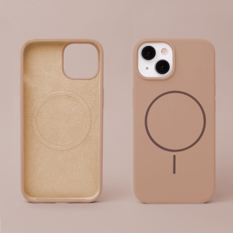 Obal Silicone Thin Mag Apple iPhone 15 hnedý