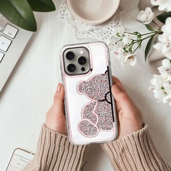 Obal TEDDY BEAR Case Apple iPhone 16e ružový