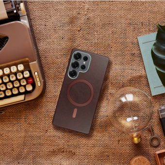 Obal GENTLEMAN MAG COVER Case MagSafe Samsung Galaxy A56 5G A566 hnedý