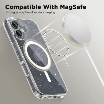 Obal Tech-protect Flexair Hybrid MagSafe Case Apple iPhone 16 Glitter