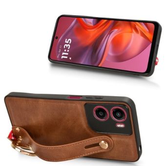 Obal Leather TPU/TPC Motorola Moto G05/E15 hnedý