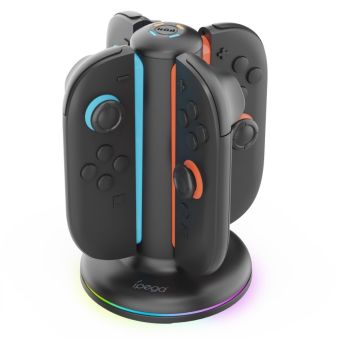 iPega SW2052 nabíjacia stanica s RGB pre JoyCon ovládače Nintendo Switch 2 čierna