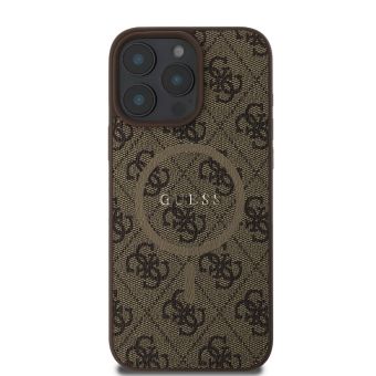 Obal Guess PU Leather 4G Colored Ring MagSafe Apple iPhone 16 Pro GUHMP16LG4GFRW Brown