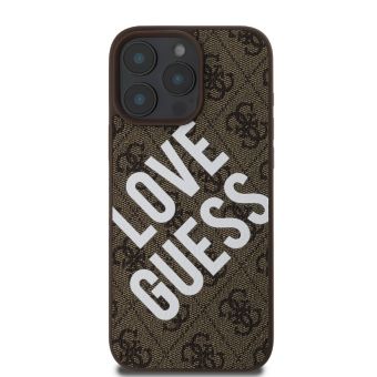 Obal Guess PU Leather 4G Big Love Logo MagSafe Apple iPhone 16 Pro GUHMP16LP4PLGWW Brown