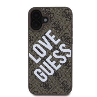 Obal Guess PU Leather 4G Big Love Logo MagSafe Apple iPhone 16 GUHMP16SP4PLGWW Brown