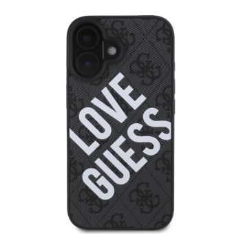 Obal Guess PU Leather 4G Big Love Logo MagSafe Apple iPhone 16 GUHMP16SP4PLGWK Black