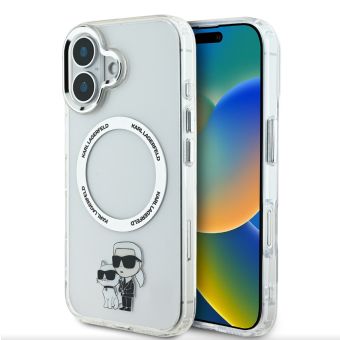 Obal Karl Lagerfeld IML Karl and Choupette MagSafe Apple iPhone 16 Plus KLHMP16MHNKCIT Transparent