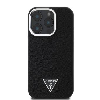 Obal Guess PU Grained Triangle Logo Apple iPhone 16 Pro GUHMP16LPGTSPSK Black