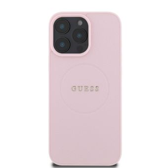 Obal Guess PU Grained Classic Logo MagSafe Apple iPhone 16 Pro GUHMP16LPGHSMMP Pink