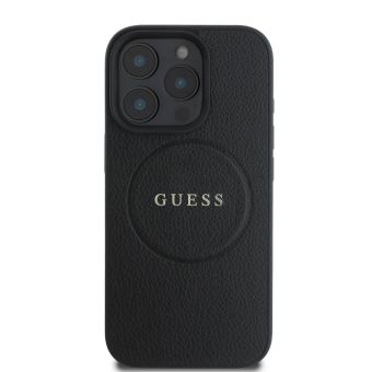 Obal Guess PU Grained Classic Logo MagSafe Apple iPhone 16 Pro GUHMP16LPGHSMMK Black