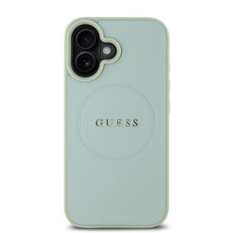 Obal Guess PU Grained Classic Logo MagSafe Apple iPhone 16 GUHMP16SPGHSMMN Green