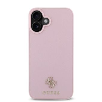 Obal Guess PU Grained 4G Small Metal Logo MagSafe Apple iPhone 16 GUHMP16SPGCSM4MP Pink