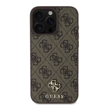 Obal Guess PU 4G Small Metal Logo MagSafe Apple iPhone 16 Pro  GUHMP16LP4SM4MW Brown