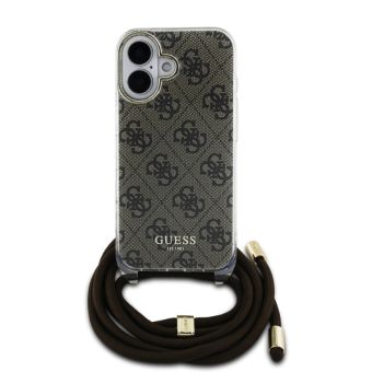 Obal Guess IML 4G Printed Crossbody Apple iPhone 16 GUHCP16SHC4SEW Brown