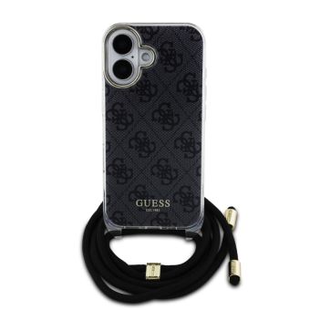 Obal Guess IML 4G Printed Crossbody Apple iPhone 16 GUHCP16SHC4SEK Black