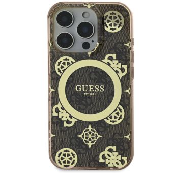 Obal Guess IML 4G Peony MagSafe Apple iPhone 16 Pro Max GUHMP16XH4PYEEW Brown